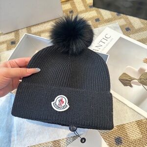 Moncler Black Pom-Pom Beanie